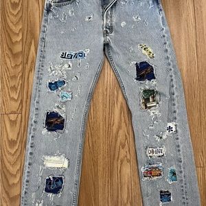 levi’s patched 501 jeans 29x28